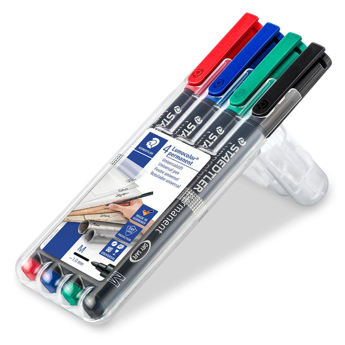 Staedtler Lumocolor Permanent Universal Medium Line Pens Pack of 4
