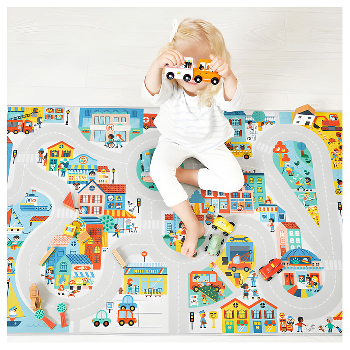 Janod Cross Roads City Wooden Family Car