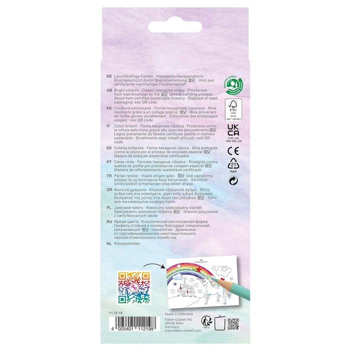 Faber-Castell Colour Pencils 10+3 and Unicorn Stickers Set