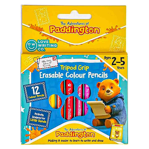 Love Writing Co. Paddington Erasable Tripod Grip Coloured Pencils (12 Pack)