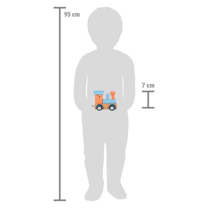 Letters Train Polar Salmon & Ice Blue Train Engine Wooden Toy