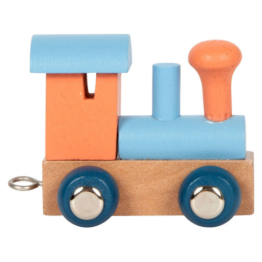 Letters Train Polar Salmon & Ice Blue Train Engine Wooden Toy