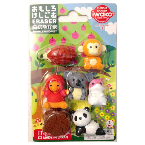 Iwako Animals in Forest Eraser Set