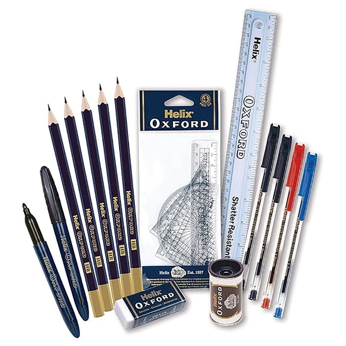 Helix Oxford Filled Pencil Case Clear