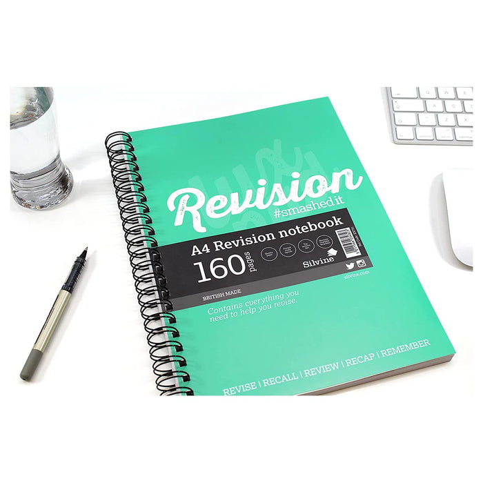 Silvine A4 Revision Notebook 160 Pages