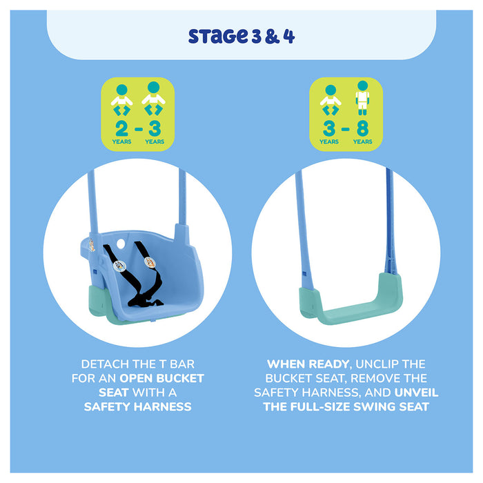 Bluey Quadpod 4-in-1 Growable Swing Seat
