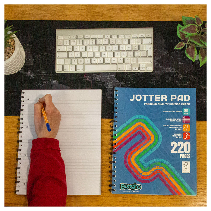 Booghe A4 Lined Jotter Pad (220 Pages)