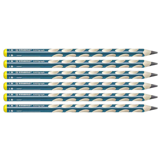 STABILO EASYgraph 6 HB Pencils Petrol Left Handed Grip