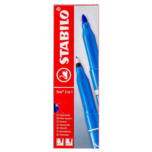 STABILO Trio 2 in 1 Fibre-Tip Pens Black (10 Pack)