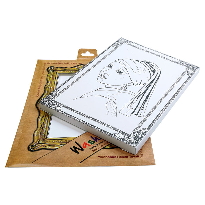 Washable Art Johannes Vermeer 'Girl with a Pearl Earring' Colouring Protective Mat