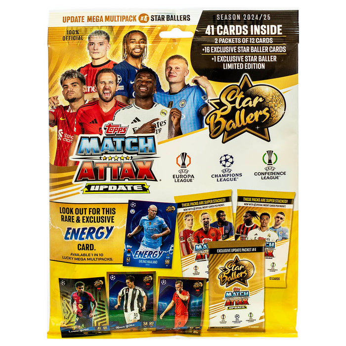 Topps Match Attax UEFA 2024/25 Trading Cards Update Mega Multipack #4 Star Ballers