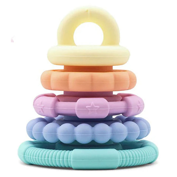 Jellystone Designs Rainbow Stacker Silicone Teether & Toy Pastel