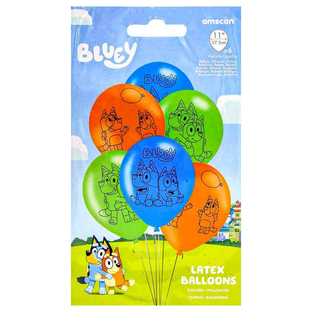 Bluey Latex Balloons (6 Pack) — Booghe
