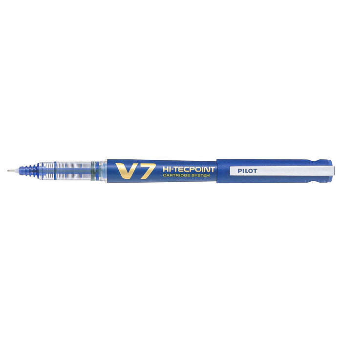Pilot V7 Hi-Tecpoint Cartridge System Roller Pen with 3 Blue Ink Refills