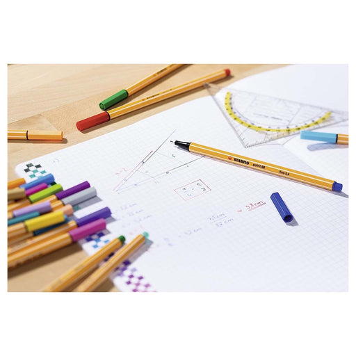 STABILO Point 88 Fineliner Black Pens (3 Pack)
