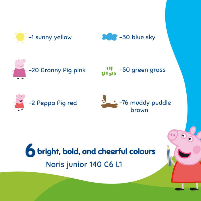 Staedtler Peppa Pig Noris Junior 3-in-1 Pencils (6 Pack)