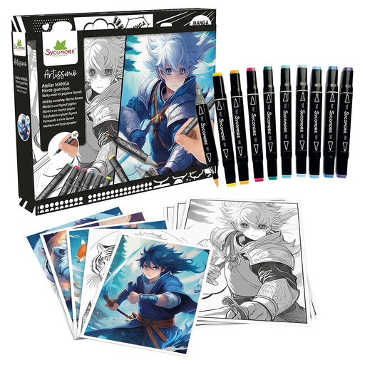 Sycomore Artissimo Manga Warrior Heroes Markers and Layout Paper Set