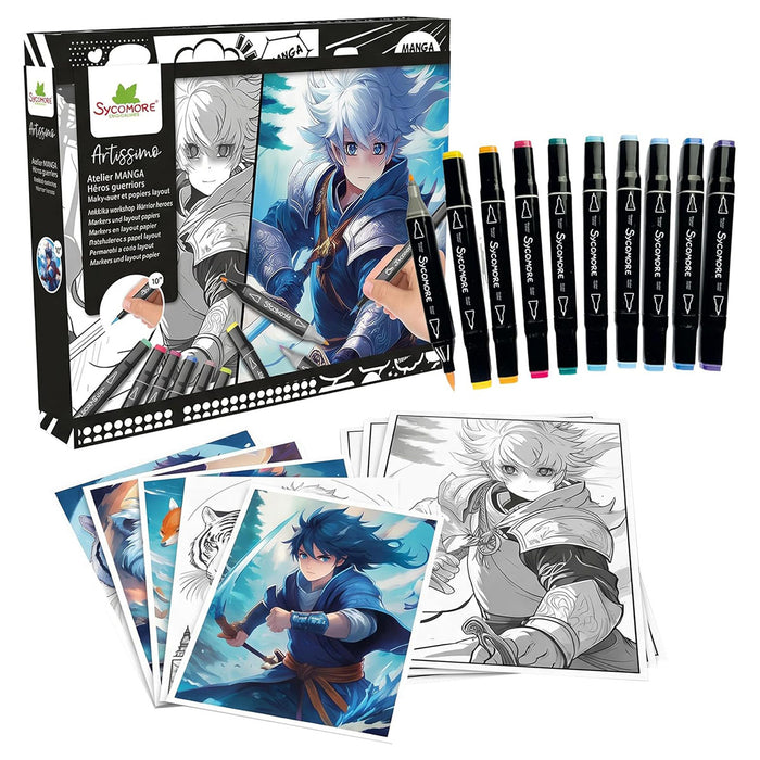 Sycomore Artissimo Manga Warrior Heroes Markers and Layout Paper Set