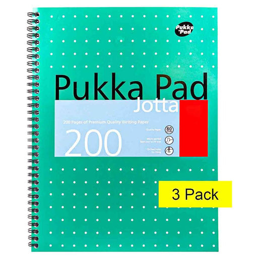 Pukka Pad A4 Jotta Metallic Notebook 200 pages Pack of 3