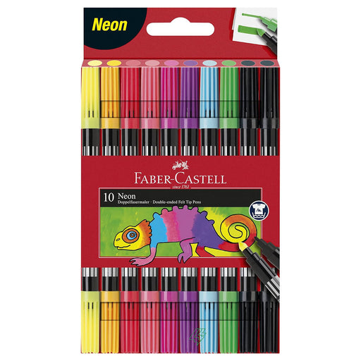 Faber-Castell Neon Double-Ended Felt Tip Pens (10 Pack)