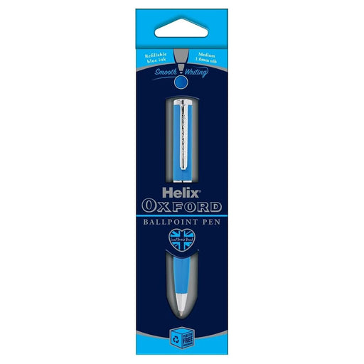 Helix Oxford Premium Light Blue Ballpoint Pen (Blue Ink)