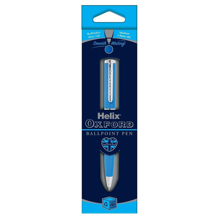 Helix Oxford Premium Light Blue Ballpoint Pen (Blue Ink)