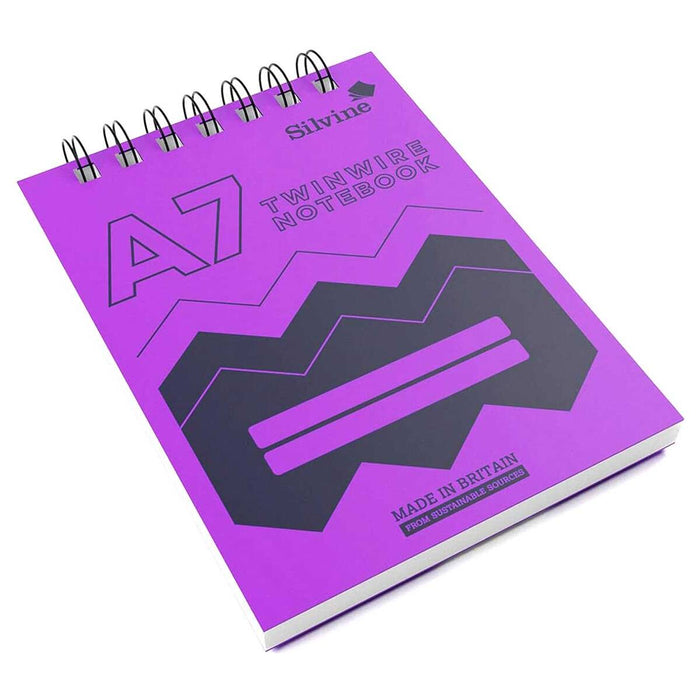 Silvine A7 Twin Wire Notebook Lined Assorted Colours (20 Pack - styles vary)