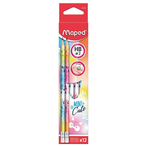 Maped 1 pack of 12 Graphite Mini Cute Eraser Pencil