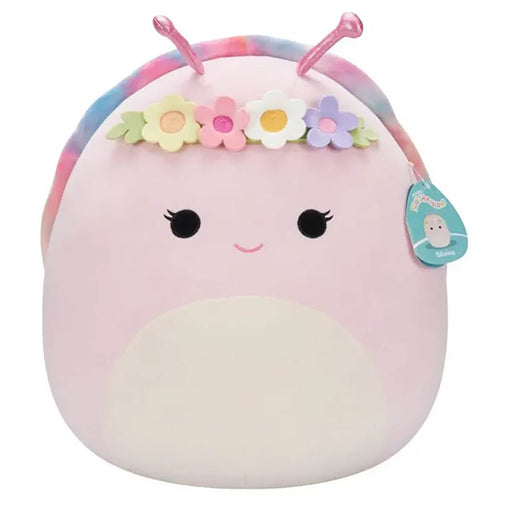  Squishmallows Silvina Pink Snail with Rainbow Shell 16" Plush