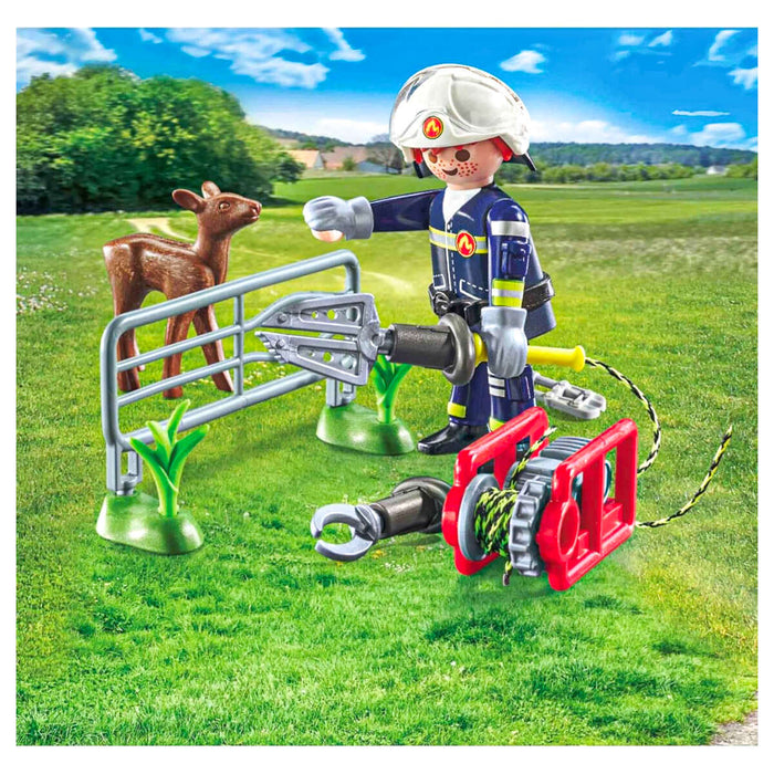 Playmobil Firefighting Mission: Animal Rescue Playset