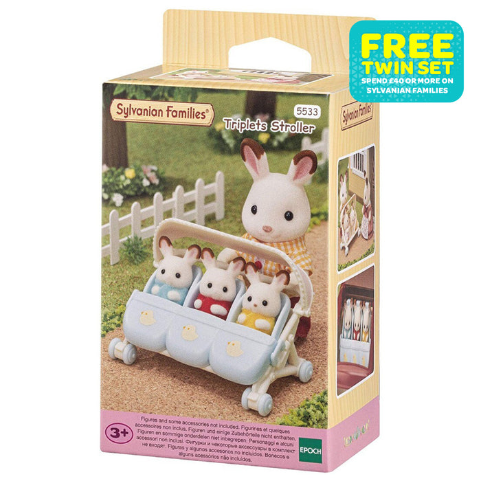 Sylvanian Familes Triplets Stroller