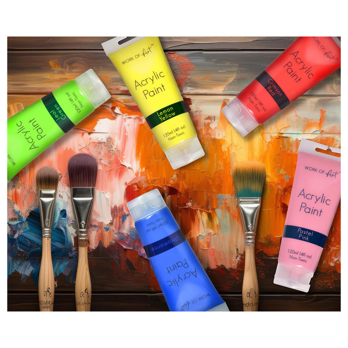 Work of Art Lemon Yellow Acrylic Paint 120ml Tube