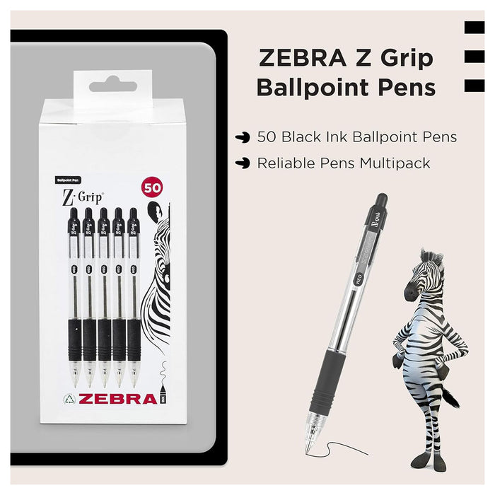Z-Grip Ballpoint Black Ink 50 Pack