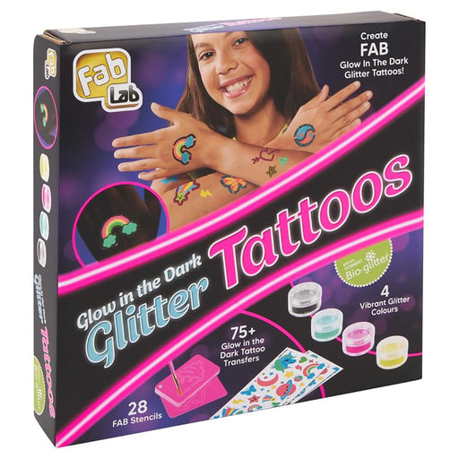 Fab Lab Glow in the Dark Glitter Tattoos Kit