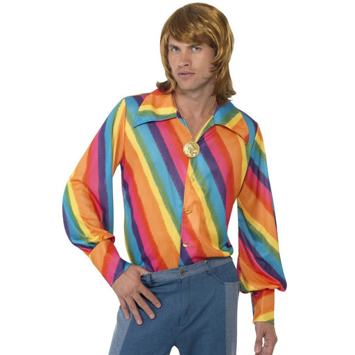 Smiffys 70s Rainbow Colour Shirt Medium