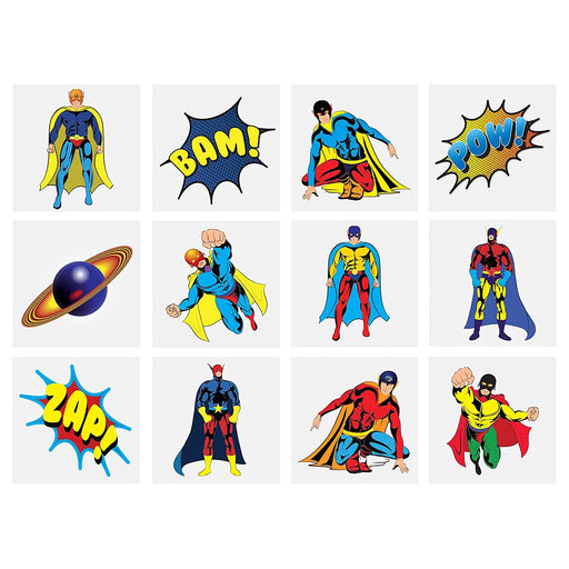 Henbrandt Mini Superhero Temporary Fun Tattoos