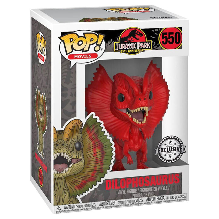 Funko Pop! Movies: Jurassic Park: Dilophosaurus Red (Exclusive) Vinyl Figure #550