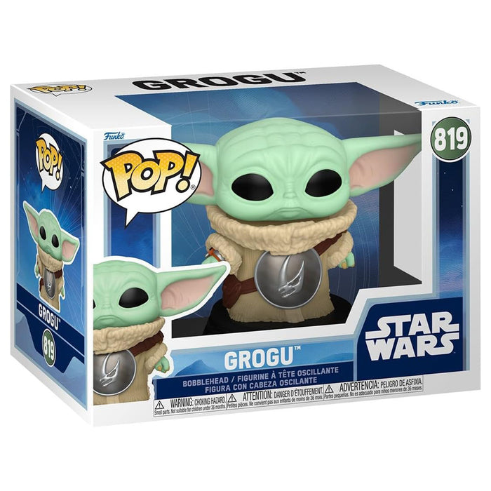 Funko Pop! Star Wars: The Mandalorian and Grogu: Grogu with Mudhorn Chest Armour Bobblehead Figure #819