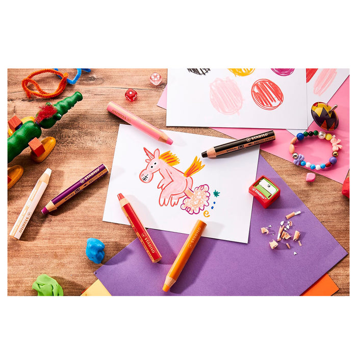 STABILO woody 3 in 1 Multi-Talented Pencils Special Edition Unicorn (6 Pack)