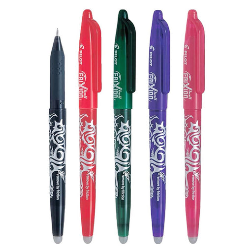  Pilot FriXion Ball Erasable Gel Ink Rollerball Black/Red/Green,Violet/Pink Pens (5 Pack)
