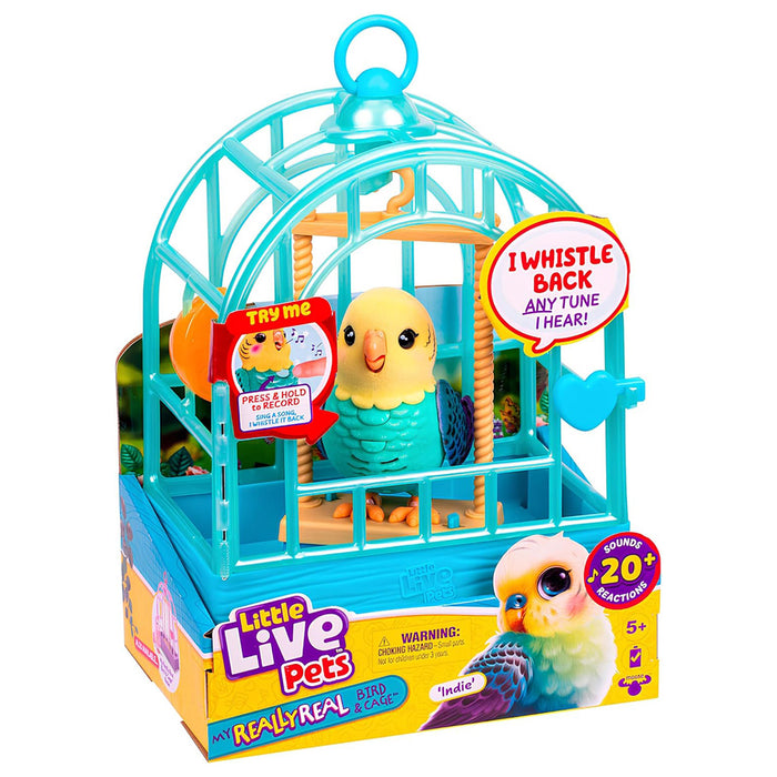 Little Live Pets My Really Real Bird & Cage - Indie the Budgie Interactive Pet
