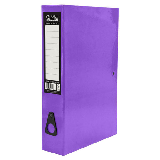 Pukka Brights Foolscap Box File Purple