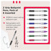 Z-Grip Ballpoint 8 Pack Assorted 1 x Blue, Violet, Pink, Green, Red, 3 x Black
