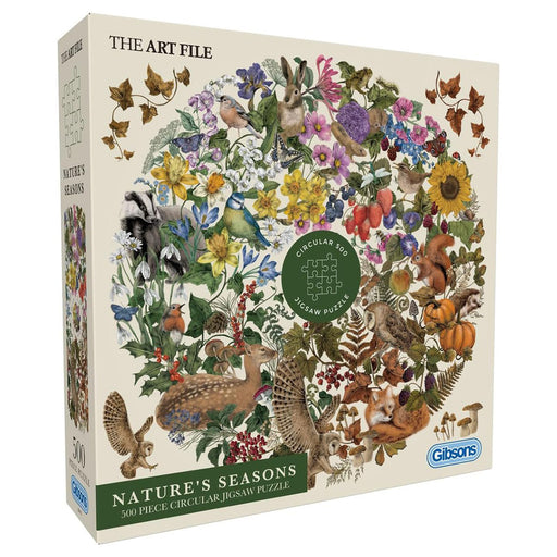 Gibsons The Art File: Nature's Seasons 500 Piece Circular Jigsaw Puzzle