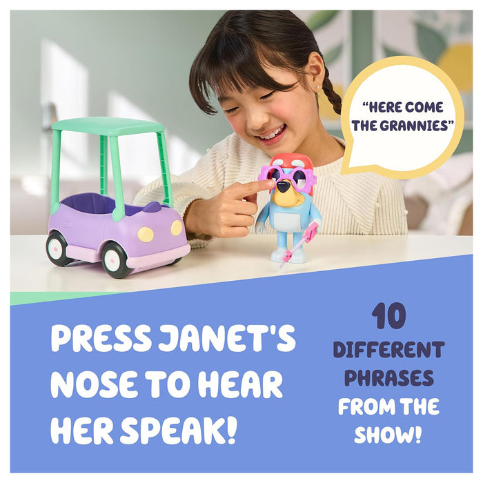 Bluey Chat Mates Granny's Car with Janet Playset