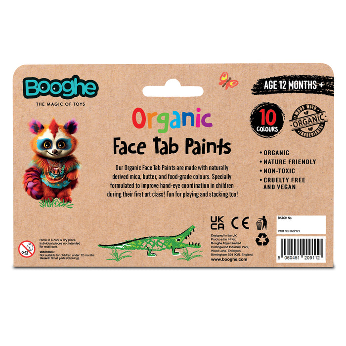Booghe Organic Face Tab Paints (10 Colours)