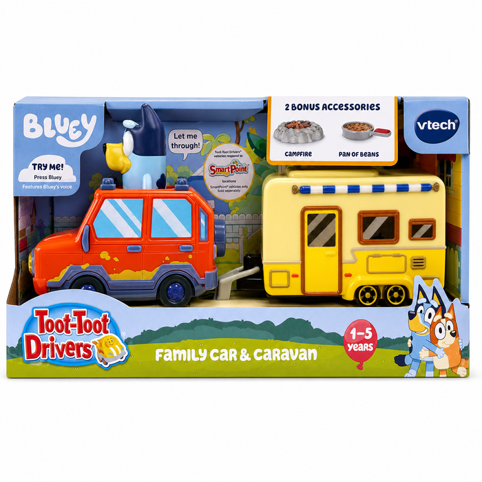 Vtech Toot-Toot Drivers Bluey Family Car & Caravan Set