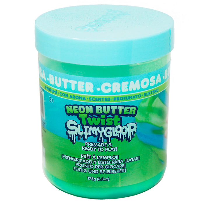 SlimyGloop Neon Butter Twist Green Slime Pot 