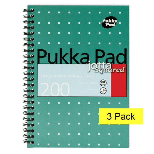 Pukka Pad A5 Jotta Squared Metallic Notebook 200 pages 80gsm Wirebound Pack of 3