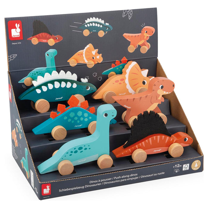 Janod Push-Along Dinos Toy (styles vary)